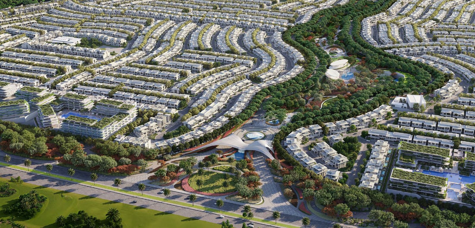Aerial render of the Azizi Florence master plan