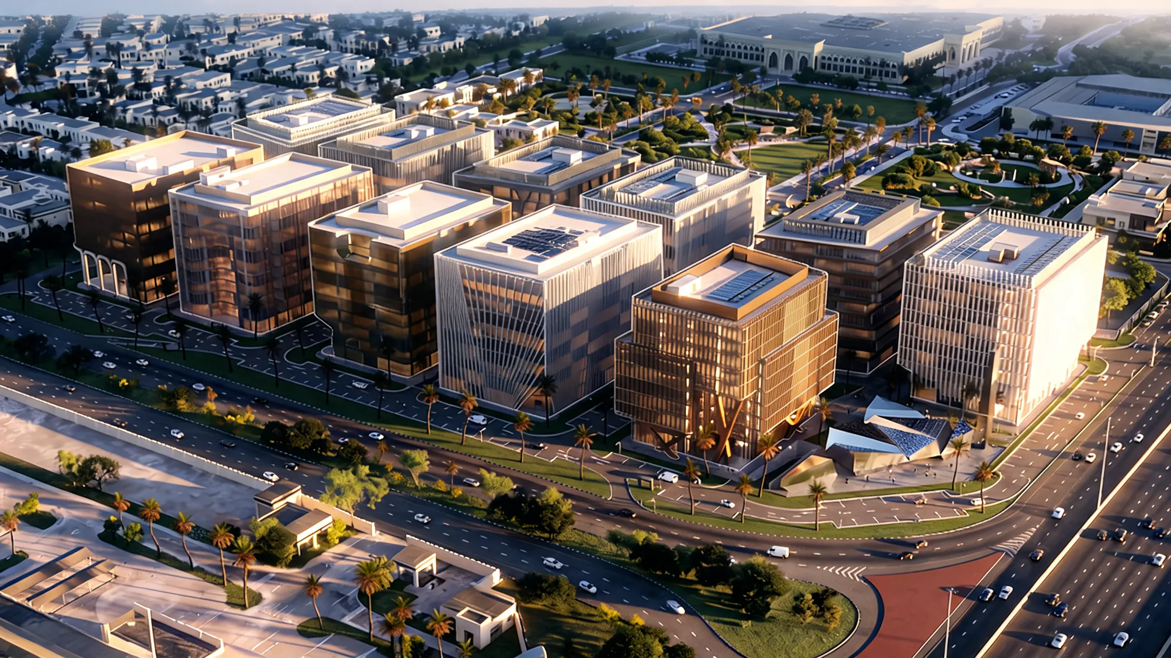 District 11 masterplan, aerial view (artist's impression)