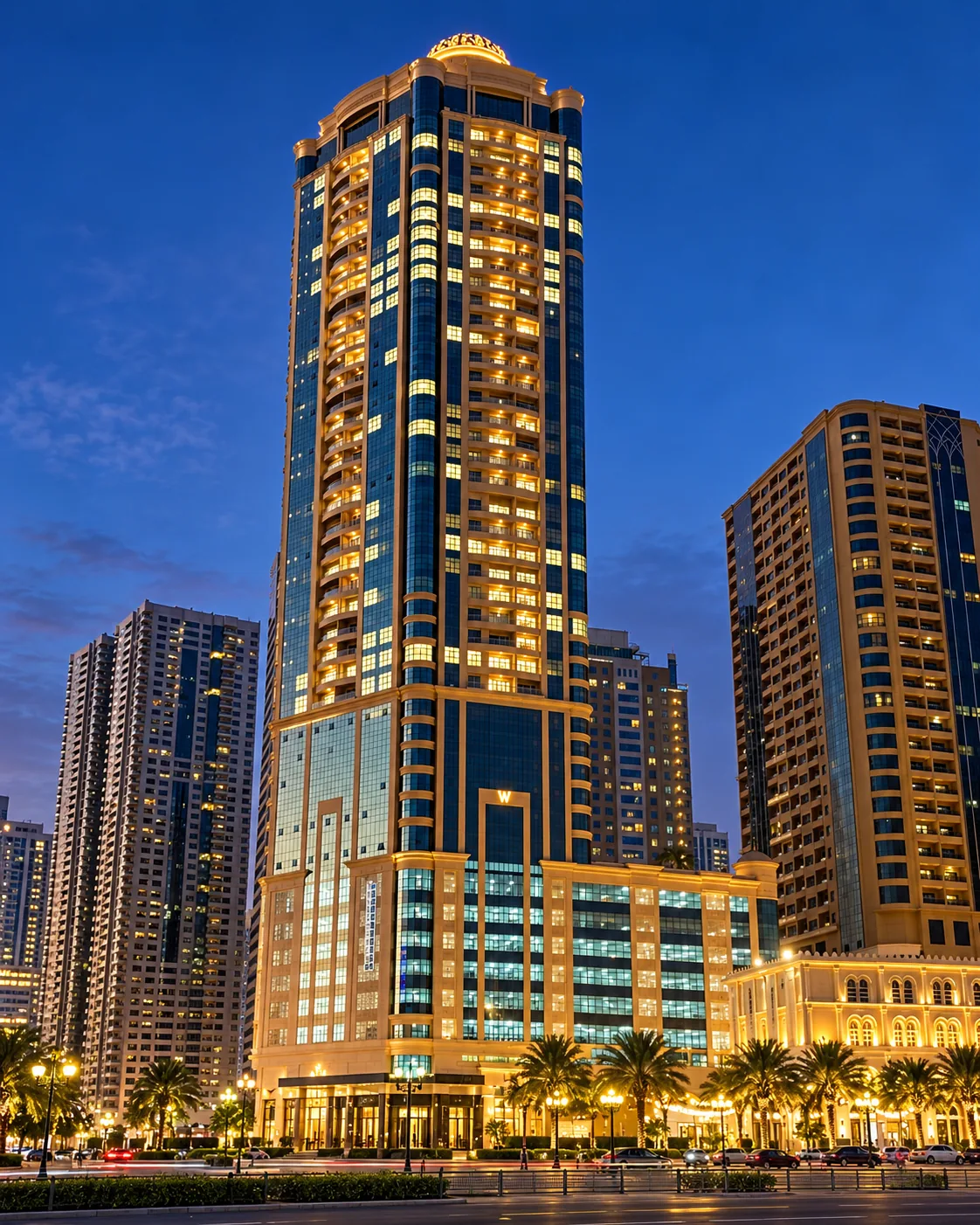 W Tower in the evening